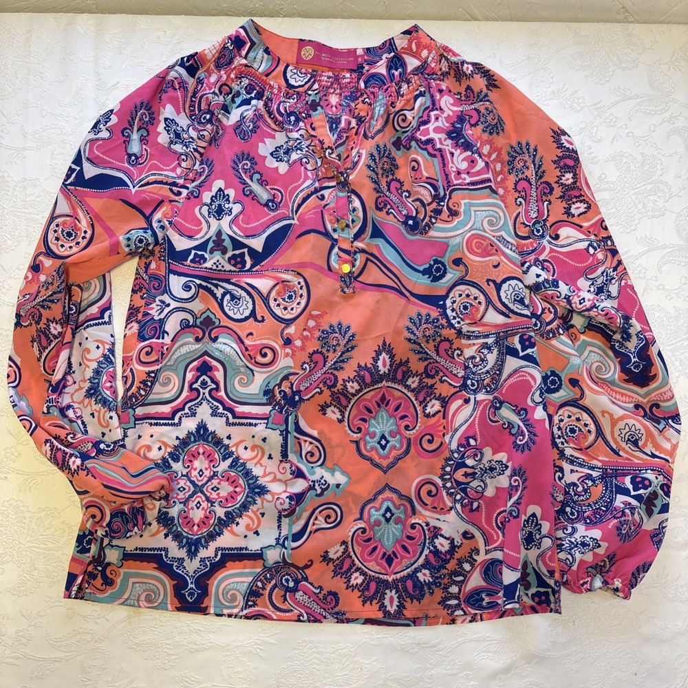 Mack Beth‎ Collection By Margaret Josephs Blouse Size small Beach